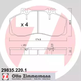 Комплект тормозных колодок ZIMMERMANN 29835.220.1