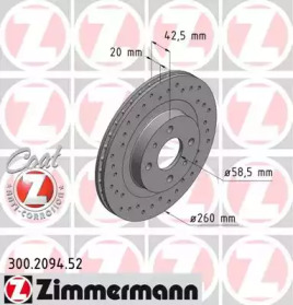 Тормозной диск ZIMMERMANN 300.2094.52