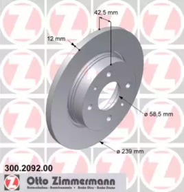 Тормозной диск ZIMMERMANN 300.2092.00