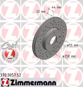 Тормозной диск ZIMMERMANN 370.3057.52