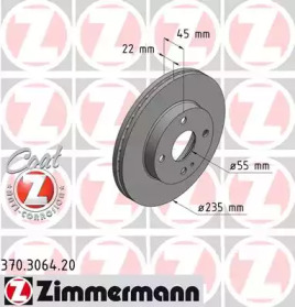 Тормозной диск ZIMMERMANN 370.3064.20