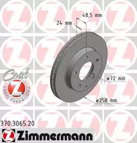 Тормозной диск ZIMMERMANN 370.3065.20