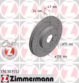 Тормозной диск ZIMMERMANN 370.3071.52