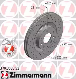 Тормозной диск ZIMMERMANN 370.3088.52