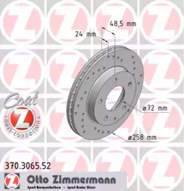 Тормозной диск ZIMMERMANN 370.3065.52