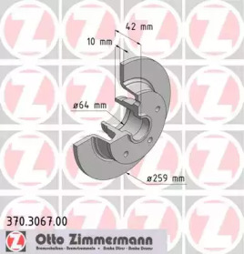 Тормозной диск ZIMMERMANN 370.3067.00