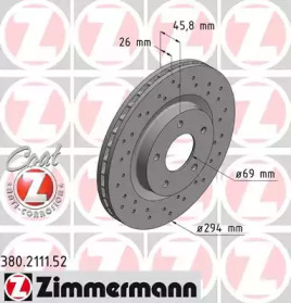 Тормозной диск ZIMMERMANN 380.2111.52