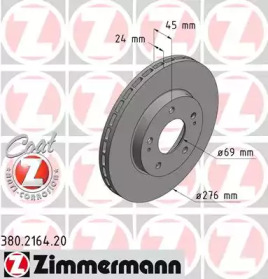 Тормозной диск ZIMMERMANN 380.2164.20