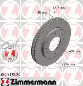 Тормозной диск ZIMMERMANN 380.2172.20