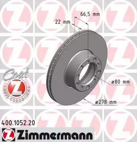 Тормозной диск ZIMMERMANN 400.1052.20