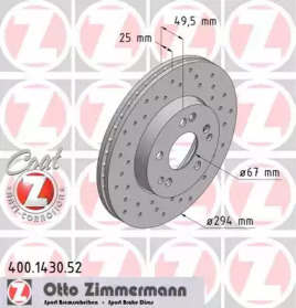 Тормозной диск ZIMMERMANN 400.1430.52