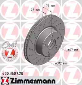 Тормозной диск ZIMMERMANN 400.3607.20