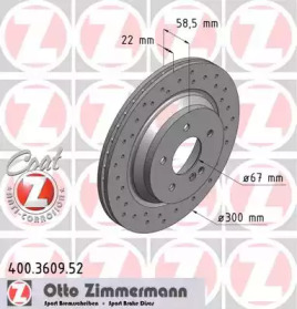 Тормозной диск ZIMMERMANN 400.3609.52