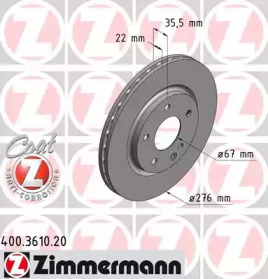 Тормозной диск ZIMMERMANN 400.3610.20