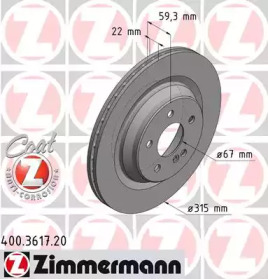 Тормозной диск ZIMMERMANN 400.3617.20