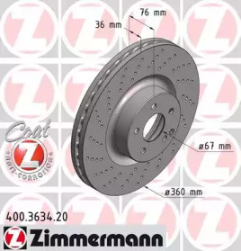 Тормозной диск ZIMMERMANN 400.3634.20