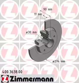 Тормозной диск ZIMMERMANN 400.3638.00