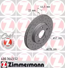 Тормозной диск ZIMMERMANN 400.3643.52