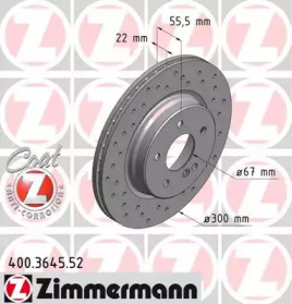 Тормозной диск ZIMMERMANN 400.3645.52