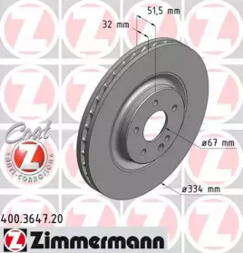 Тормозной диск ZIMMERMANN 400.3647.20