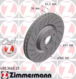 Тормозной диск ZIMMERMANN 400.3660.20