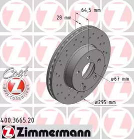 Тормозной диск ZIMMERMANN 400.3665.20