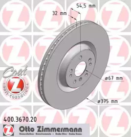 Тормозной диск ZIMMERMANN 400.3670.20