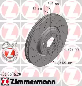 Тормозной диск ZIMMERMANN 400.3676.20