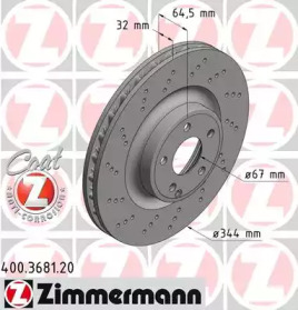 Тормозной диск ZIMMERMANN 400.3681.20