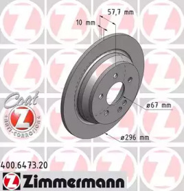 Тормозной диск ZIMMERMANN 400.6473.20