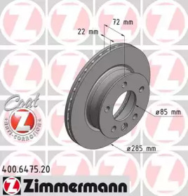 Тормозной диск ZIMMERMANN 400.6475.20