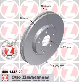 Тормозной диск ZIMMERMANN 400.1443.20