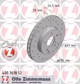 Тормозной диск ZIMMERMANN 400.3618.52