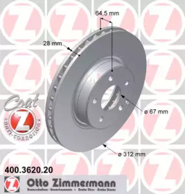 Тормозной диск ZIMMERMANN 400.3620.20