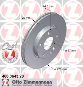 Тормозной диск ZIMMERMANN 400.3643.20