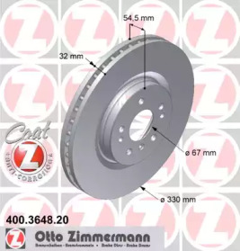 Тормозной диск ZIMMERMANN 400.3648.20