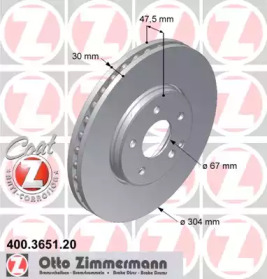 Тормозной диск ZIMMERMANN 400.3651.20