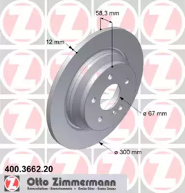 Тормозной диск ZIMMERMANN 400.3662.20