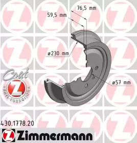 Тормозный барабан ZIMMERMANN 430.1778.20