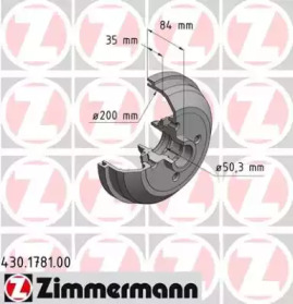 Тормозный барабан ZIMMERMANN 430.1781.00