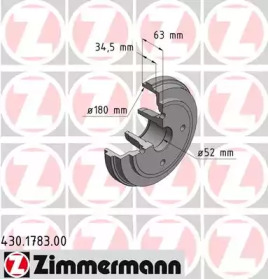 Тормозный барабан ZIMMERMANN 430.1783.00