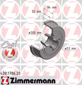 Тормозный барабан ZIMMERMANN 430.1786.20