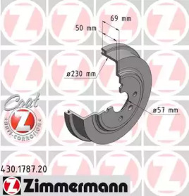 Тормозный барабан ZIMMERMANN 430.1787.20