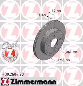 Тормозной диск ZIMMERMANN 430.2604.20