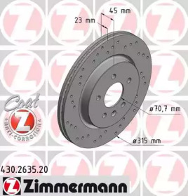 Тормозной диск ZIMMERMANN 430.2635.20