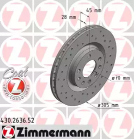 Тормозной диск ZIMMERMANN 430.2636.52