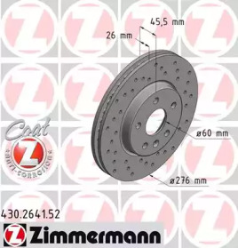 Тормозной диск ZIMMERMANN 430.2641.52