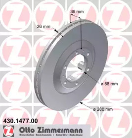 Тормозной диск ZIMMERMANN 430.1477.00