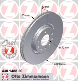 Тормозной диск ZIMMERMANN 430.1488.20