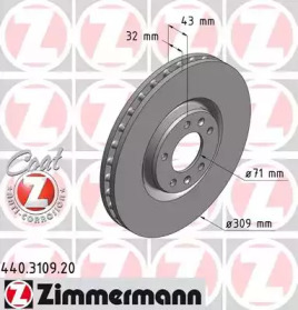 Тормозной диск ZIMMERMANN 440.3109.20